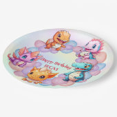 キュート恐竜バルーンスクール子供の誕生日パーティー ペーパープレート (アングル)