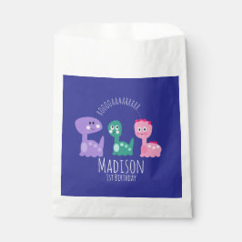 キュート恐竜バースデーパーティーカラフル招待状 フェイバーバッグ