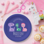 キュート恐竜バースデーパーティーカラフル招待状 ペーパープレート (パーティー)