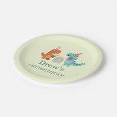 キュート恐竜バースデーパーティー紙プレート ペーパープレート (アングル)