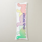 キュート恐竜パステルカラフル ボディピロー (正面縦)