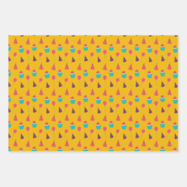 キュート恐竜パターン子供の誕生日 ラッピングペーパーシート