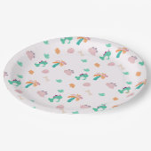 キュート恐竜パターン誕生日 ペーパープレート (アングル)