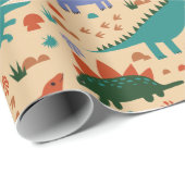 キュート恐竜パターン誕生日 ラッピングペーパー (ロールコーナー)