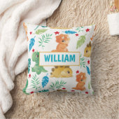 キュート恐竜パーソナライズされた名子供部屋デコール クッション (ブランケット)