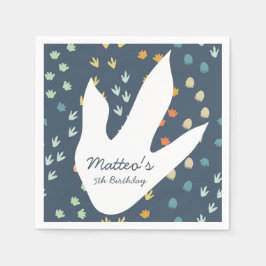 キュート恐竜パーソナライズされた誕生日ナプキン スタンダードカクテルナプキン