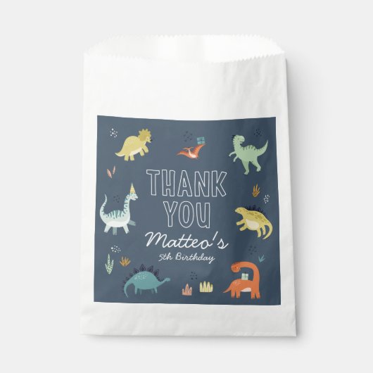 キュート恐竜パーソナライズされた誕生日バッグ フェイバーバッグ (正面)