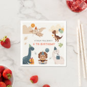 キュート恐竜パーティー動物子供の誕生日ナプキン スタンダードカクテルナプキン (インサイチュ)
