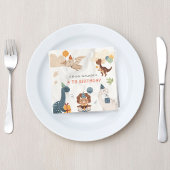 キュート恐竜パーティー動物子供の誕生日ナプキン スタンダードカクテルナプキン