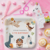 キュート恐竜パーティー動物子供の誕生日ナプキン ペーパープレート (パーティー)