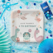 キュート恐竜パーティー動物子供の誕生日ナプキン ペーパープレート (パーティー)