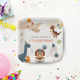 キュート恐竜パーティー動物子供の誕生日ナプキン ペーパープレート