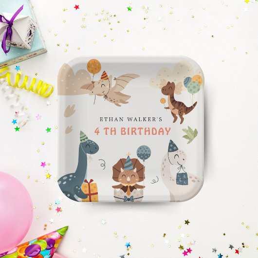 キュート恐竜パーティー動物子供の誕生日ナプキン ペーパープレート
