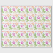 キュート恐竜パーティー旗風船子供の誕生日 ラッピングペーパー (フラット)