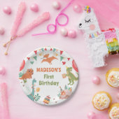 キュート恐竜パーティー紙プレート ペーパープレート (パーティー)