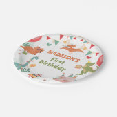 キュート恐竜パーティー紙プレート ペーパープレート (アングル)