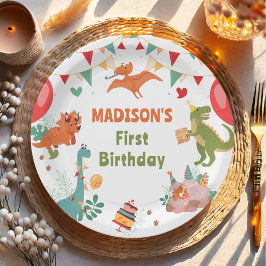 キュート恐竜パーティー紙プレート ペーパープレート