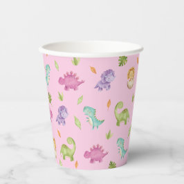 キュート恐竜パーティーTレックスブロントサウルスピンク 紙コップ