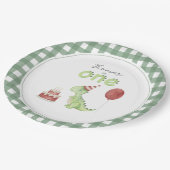 キュート恐竜ファースト誕生日 ペーパープレート (アングル)