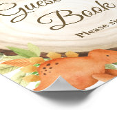 キュート恐竜ベイビーシャワー誕生日ゲストブックサイン ポスター (角)