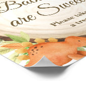 キュート恐竜ベイビーシャワー誕生日トリートサイン ポスター (角)