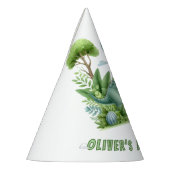 キュート恐竜ベビーの誕生日パーティー パーティーハット (左)