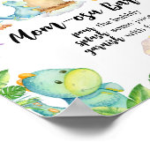 キュート恐竜ベビーシャワーマママオサバー ポスター (角)