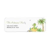 キュート恐竜ベビーシャワー差出人住所 ラベル (正面)