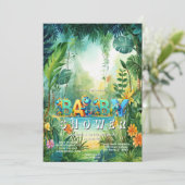 キュート恐竜ベビーシャワー招待状 招待状 (スタンド正面)