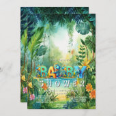 キュート恐竜ベビーシャワー招待状 招待状 (正面/裏面)