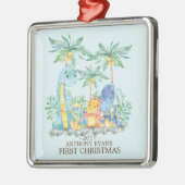 キュート恐竜ベビー初めてのクリスマスオーナメント メタルオーナメント (左)