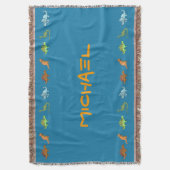 キュート恐竜ボーイズブランケット スローブランケット (正面縦)