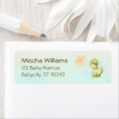 キュート恐竜ボーイズ赤ちゃんシャワー差出人住所 ラベル (インサイチュ)