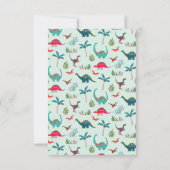 キュート恐竜ボーイバースデーパーティーサンキューカード サンキューカード (裏面)