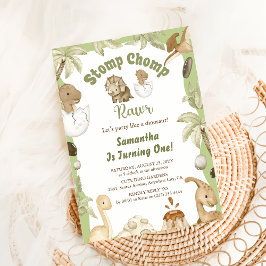 キュート恐竜ボーイ誕生日ディノパーティー 招待状