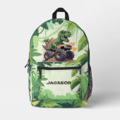 キュート恐竜モンスタートラックキッズカスタム プリントバックパック (正面)