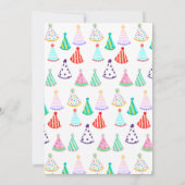 キュート恐竜ユニコーンケーキキャンドルジョイント誕生日 招待状 (裏面)