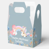 キュート恐竜ユニコーン虹の花の誕生日ガール フェイバーボックス (オープン)