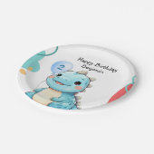 キュート恐竜ワイルドボーイハッピーバースデーパーティー ペーパープレート (アングル)