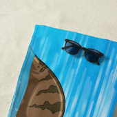 キュート恐竜名前をカスタムするビーチタオル ビーチタオル (インサイチュ)