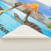 キュート恐竜名前をカスタムする毛布 シェルパブランケット (3/4)