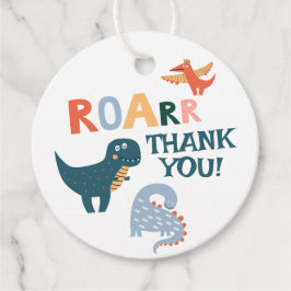 キュート恐竜子供の誕生日パーティー フェイバータグ