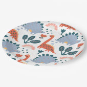 キュート恐竜子供の誕生日パーティー ペーパープレート (アングル)