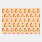 キュート恐竜子供の誕生日パーティー ラッピングペーパーシート (正面3)