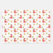 キュート恐竜子供の誕生日パーティー ラッピングペーパーシート (正面2)