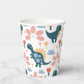 キュート恐竜子供の誕生日パーティー 紙コップ (裏面)