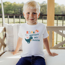 キュート恐竜子供の誕生日パーティー Tシャツ