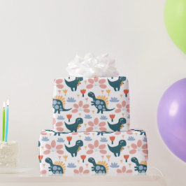 キュート恐竜子供の誕生日包装紙 ラッピングペーパー