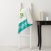 キュート恐竜男の赤ちゃんはっきりしたターコイズストライプ名 シェルパブランケット (インサイチュ)