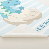 キュート恐竜男の赤ちゃん パーソナライズされた シェルパブランケット (3/4)